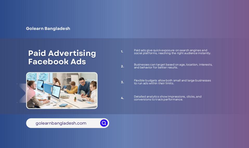 What is paid advertising and Facebook ads